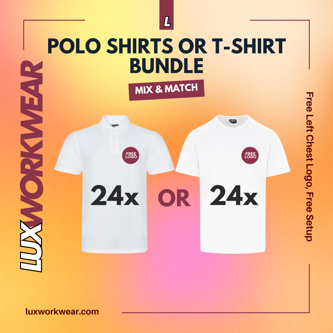 24 Polo Shirts or 24 T-Shirts Bundle