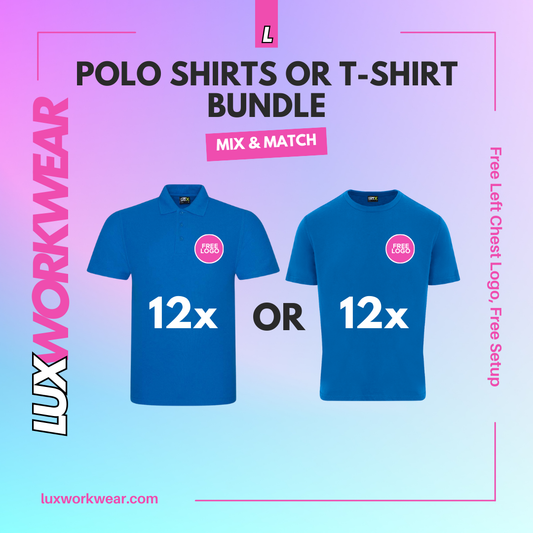 12 Polo Shirts or 12 T-Shirts Bundle